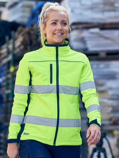 Picture of Bisley Ladies Two Tone Hi Vis Soft Shell Jacket with Reflective Tape