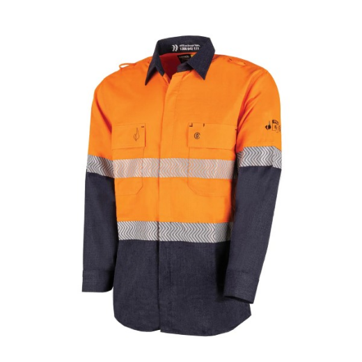 Picture of BOOL Parvotex® Inherent Fire Retardant L/S Shirt with FR Segmented Tape, Nylon Stud Closure. Rated to PPE 2 - 8.6 cal/cm2