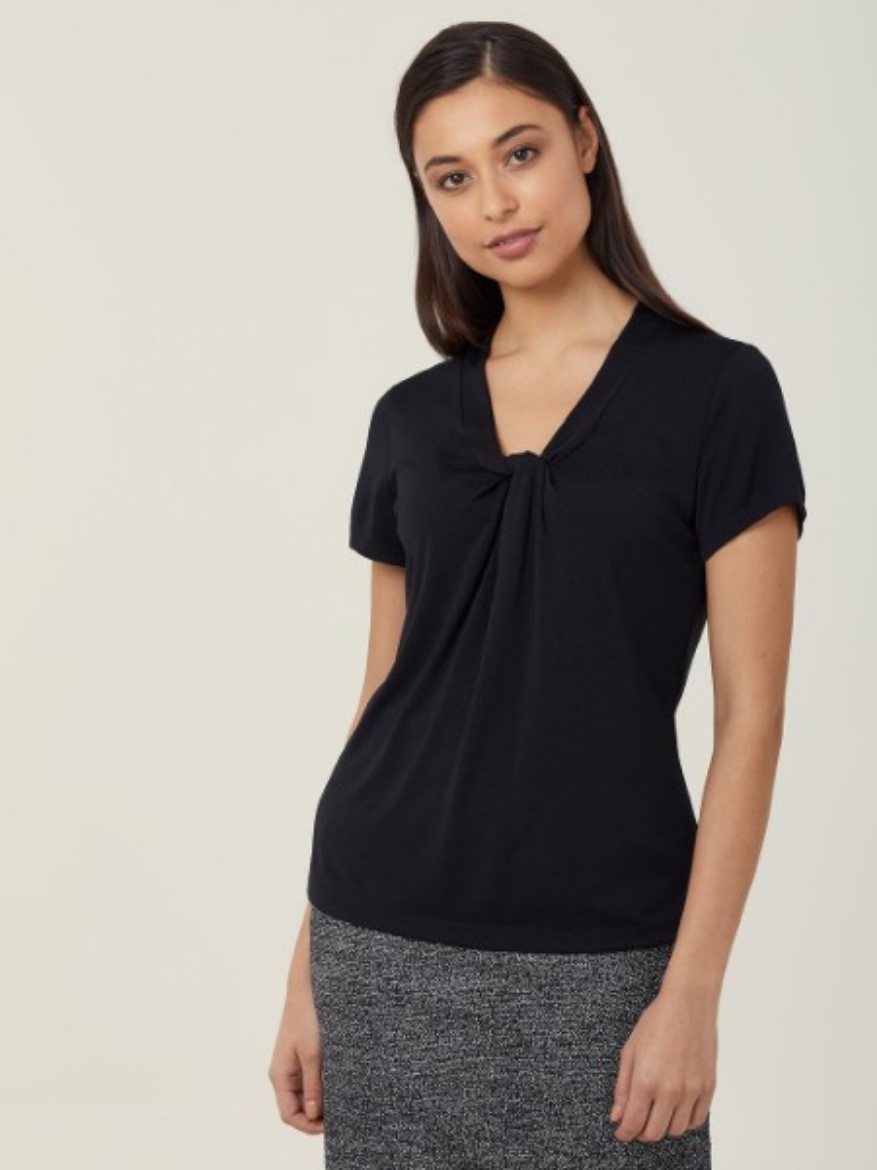 Picture of NNT Ladies Matt Jersey Twist Neck Short Sleeve Top