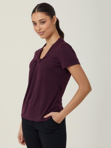 Picture of NNT Ladies Matt Jersey Twist Neck Short Sleeve Top