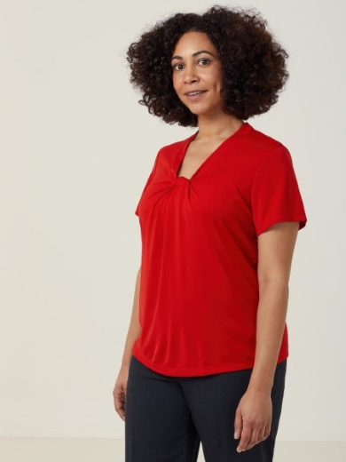 Picture of NNT Ladies Matt Jersey Twist Neck Short Sleeve Top