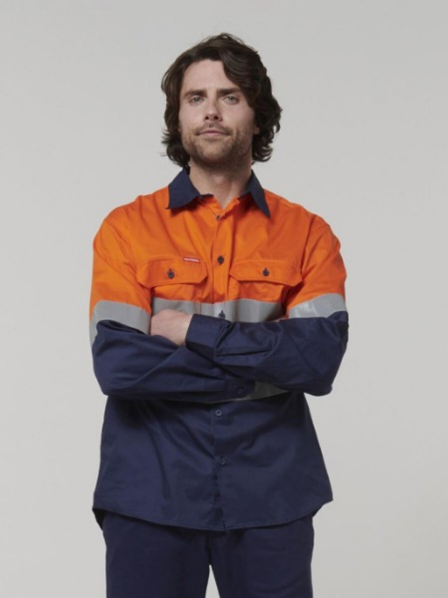 Picture of Hard Yakka Core Cotton Drill Shirt Long Sleeve with Reflective Tape