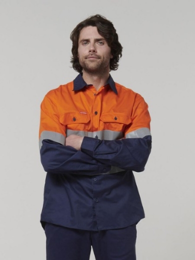Picture of Hard Yakka Core Cotton Drill Shirt Long Sleeve with Reflective Tape