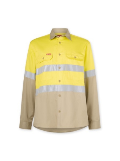 Picture of Hard Yakka Core Cotton Drill Shirt Long Sleeve with Reflective Tape