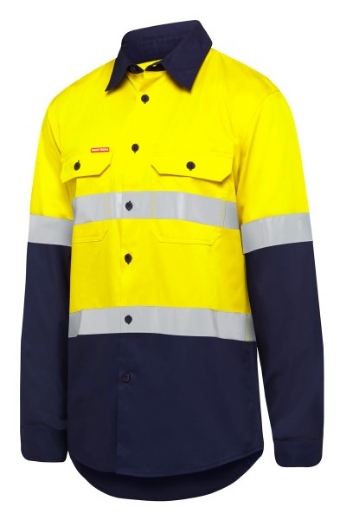 Picture of Hard Yakka Core Cotton Drill Shirt Long Sleeve with Reflective Tape
