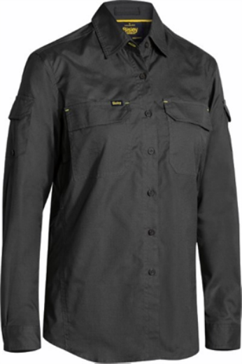 Picture of Bisley Ladies X Airflow Long Sleeve Work Shirt 100% Cotton Ripstop