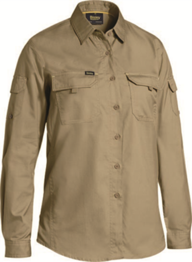 Picture of Bisley Ladies X Airflow Long Sleeve Work Shirt 100% Cotton Ripstop