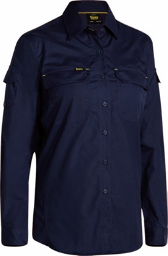 Picture of Bisley Ladies X Airflow Long Sleeve Work Shirt 100% Cotton Ripstop