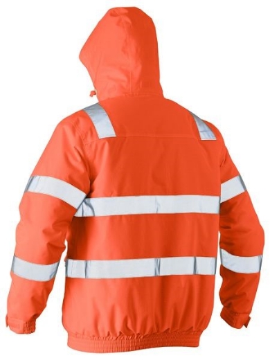 Picture of Bisley Hi Vis Wet Weather Bomber Jacket with Reflective Tape