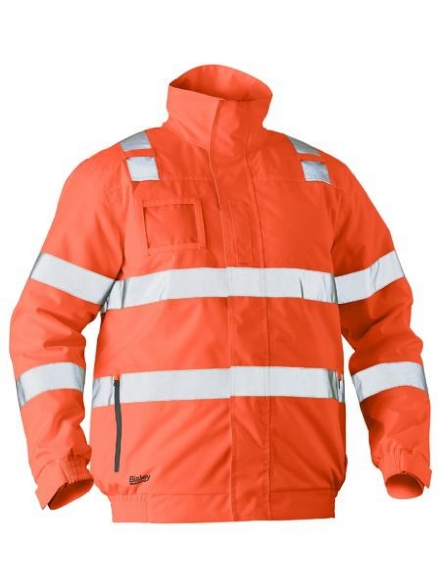 Picture of Bisley Hi Vis Wet Weather Bomber Jacket with Reflective Tape