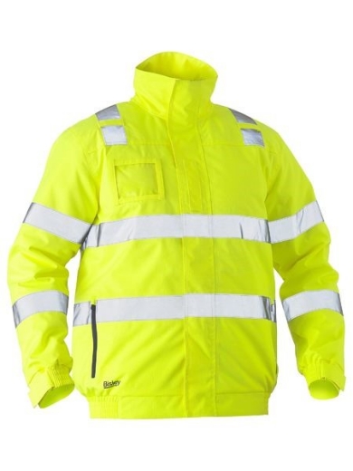 Picture of Bisley Hi Vis Wet Weather Bomber Jacket with Reflective Tape