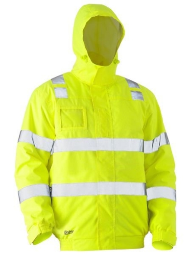 Picture of Bisley Hi Vis Wet Weather Bomber Jacket with Reflective Tape