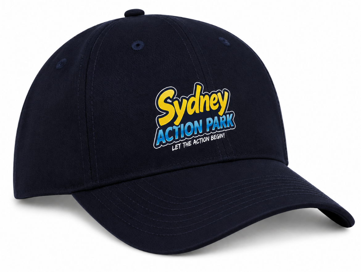 Picture of Cap Heavy Brushed Cotton Navy Including Sydney Action Park Power Print Logo