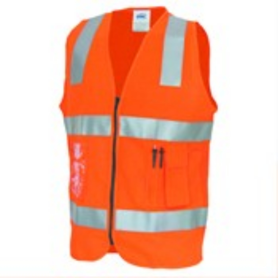 Picture of DNC Safety Vest ID Pocket Zip Front 100% Polyester Reflective Tape