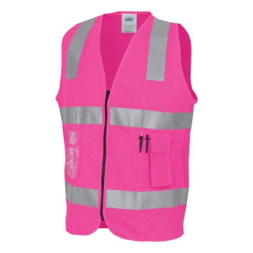 Picture of DNC Safety Vest ID Pocket Zip Front 100% Polyester Reflective Tape