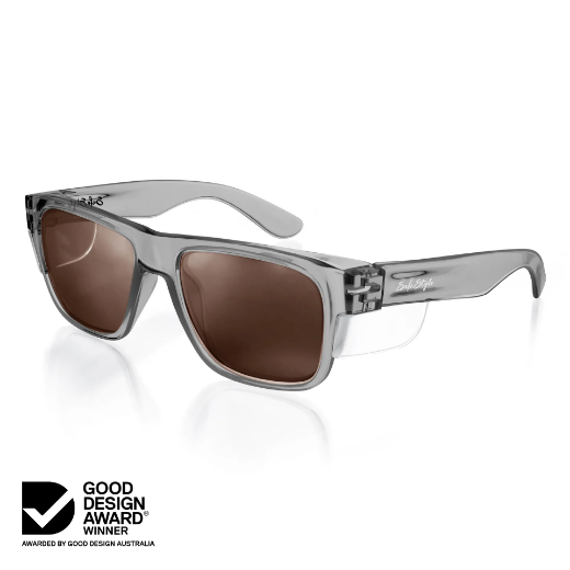 Picture of SafeStyle Fusions Graphite Frame Brown Polarised Lens Safety Glasses