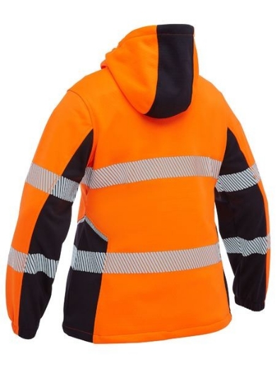 Picture of Bisley Ladies Flex and Move Hi-Vis Taped Liquid Repellent Fleece Hoodie