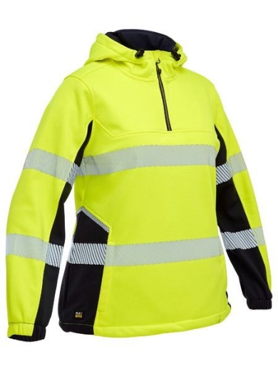 Picture of Bisley Ladies Flex and Move Hi-Vis Taped Liquid Repellent Fleece Hoodie