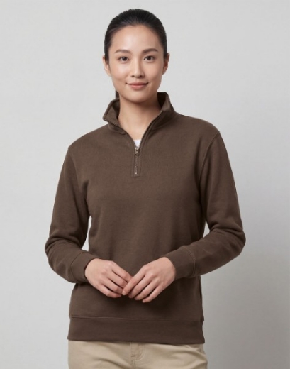 Picture of Winning Spirit Adults American Style 1/2 Zip Fleecy Sweat Top
