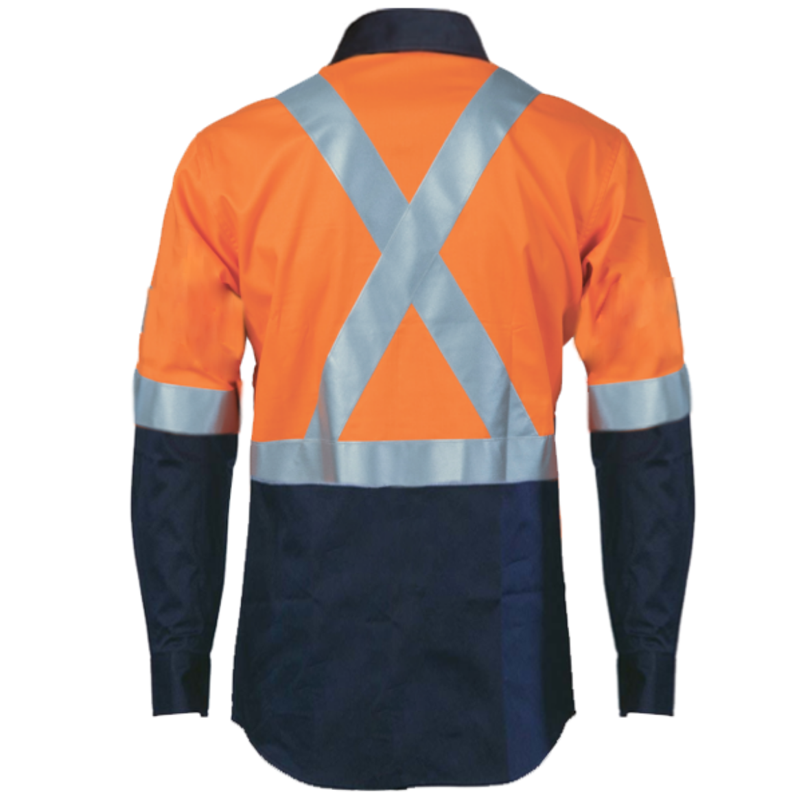 Picture of Cotton Drill Shirt Long Sleeve X Pattern Reflective Tape