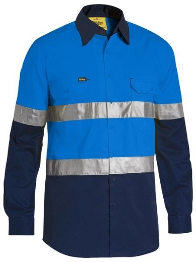 Picture of Bisley Cool Lightweight Shirt Long Sleeve 2 Hoop Reflective Tape