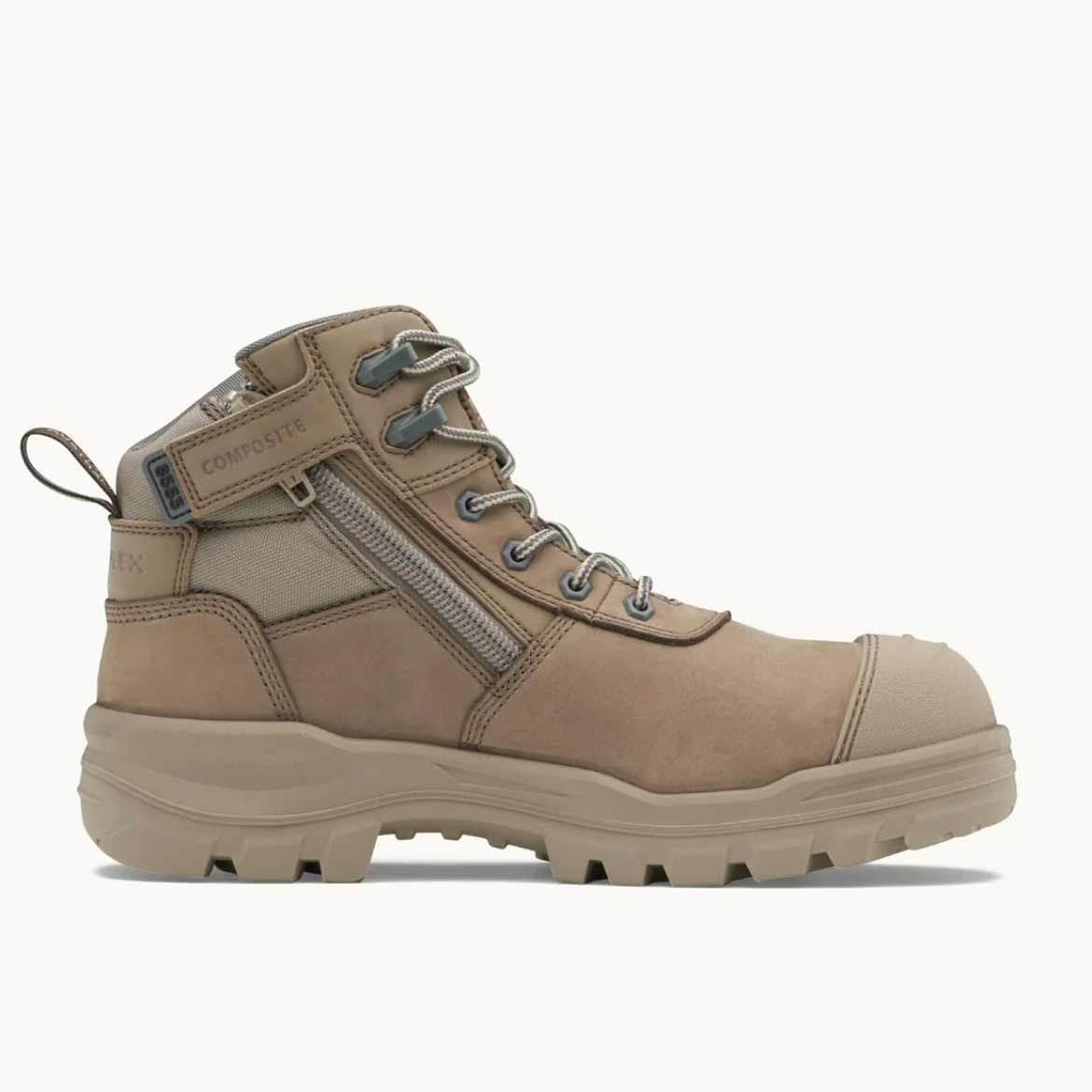 Picture of Blundstone ROTOFLEX Boot Zip Side Lace up Stone Toe Guard