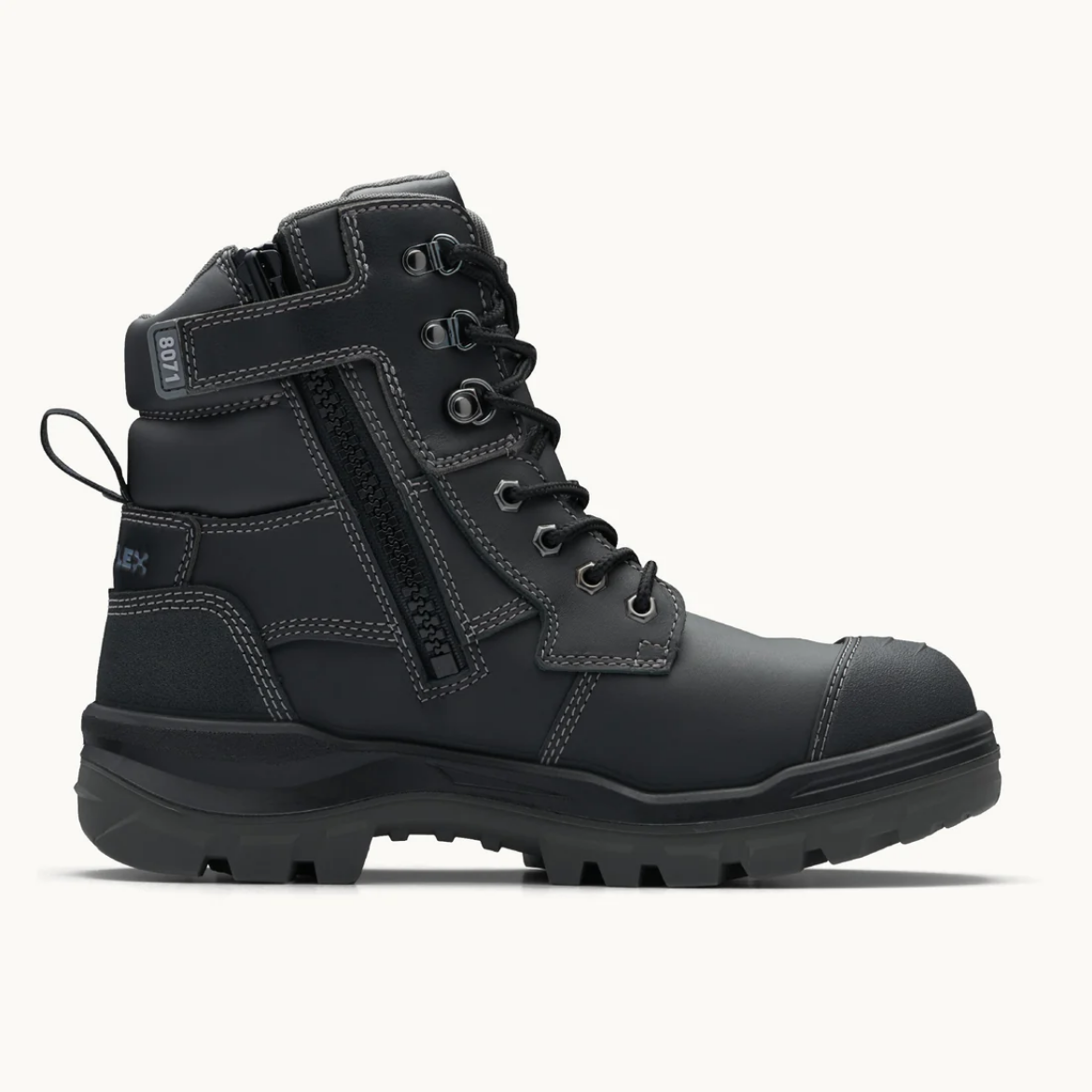 Picture of Blundstone ROTOFLEX Boot Zip Side Lace up Black TPU Toe Guard