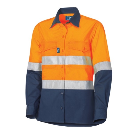 Picture of TRU Ladies Cool Performance Ripstop shirt Long Sleeve with Reflective Tape