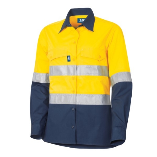 Picture of TRU Ladies Cool Performance Ripstop shirt Long Sleeve with Reflective Tape