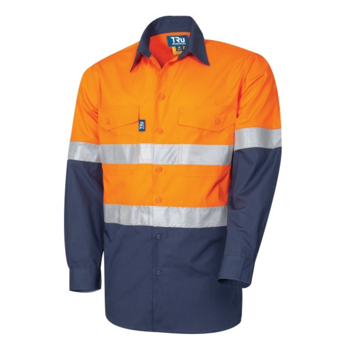 Picture of TRU Mens Cool Performance Ripstop shirt Long Sleeve with Reflective Tape