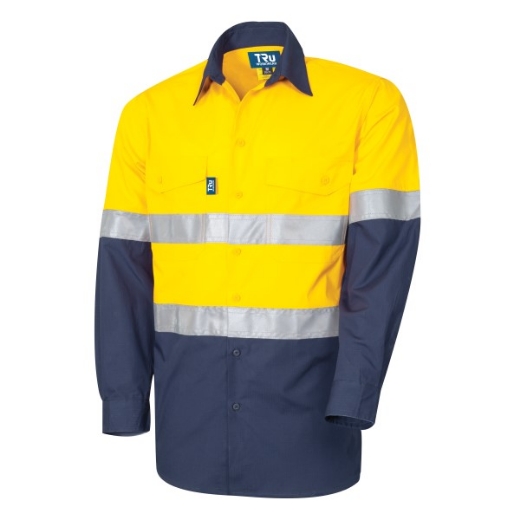 Picture of TRU Mens Cool Performance Ripstop shirt Long Sleeve with Reflective Tape