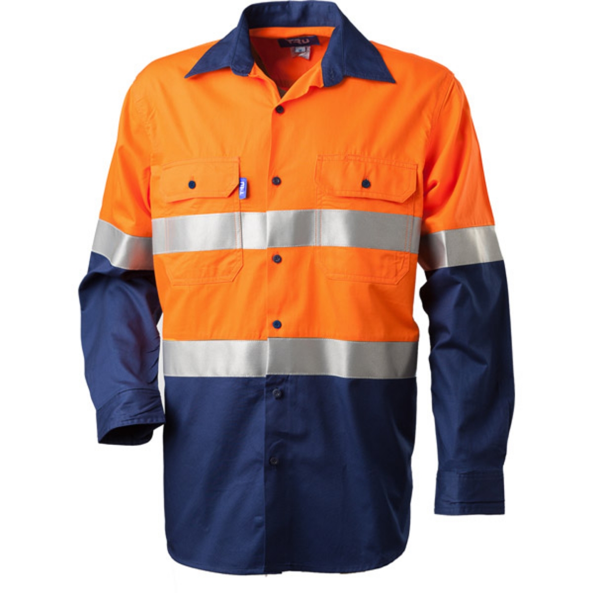 Picture of Tru Lightweight Cotton Drill Shirt Long Sleeve 2 Tone with 2 Hoop Tape