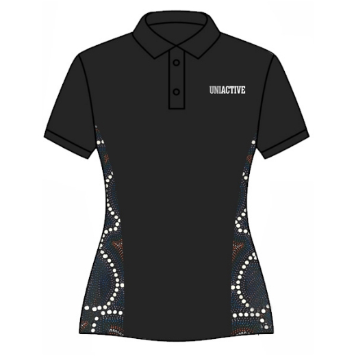 Picture of Indigenous Ladies Poly Bamboo Short Sleeve Sublimated Polo - UNIACTIVE
