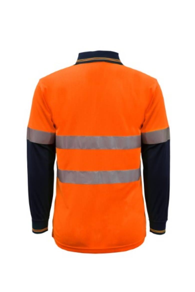Picture of Work Craft Hi-Vis Long Sleeve Micromesh Reflective Polo with Pocket