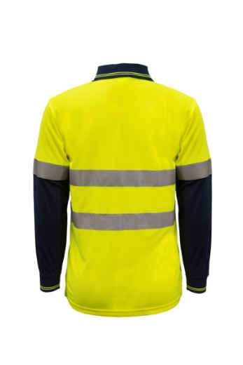 Picture of Work Craft Hi-Vis Long Sleeve Micromesh Reflective Polo with Pocket