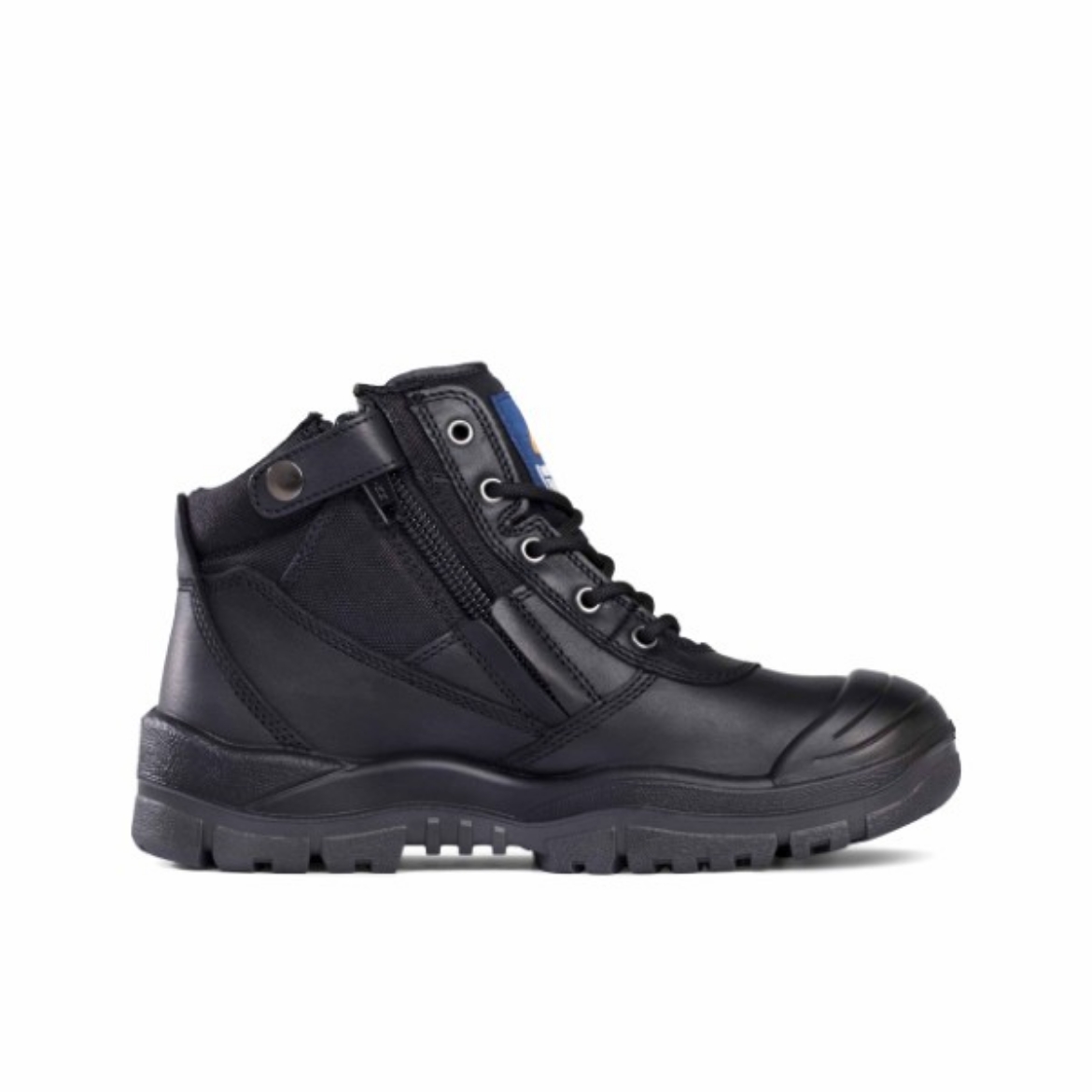 Picture of Mongrel Zip Side Lace Up Boot Black with Bump Cap