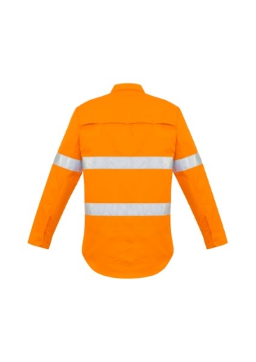 Picture of Syzmik Mens Shirt Mid Weight Hi Vis Hoop Reflective Tape Orange