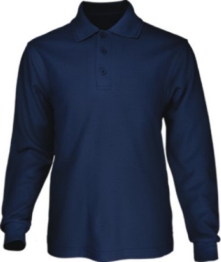 Picture of Bocini Unisex Adults Basic Polo Long Sleeve