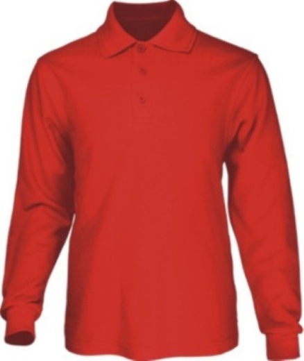 Picture of Bocini Unisex Adults Basic Polo Long Sleeve