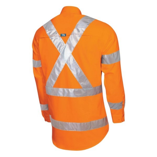 Picture of Tru Lightweight NSW Rail Vented L/S Hi-Vis Drill Shirt with Perforated Reflective Tape