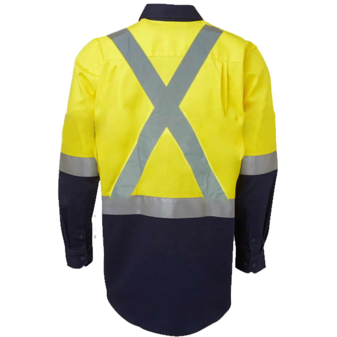 Picture of Cotton Drill Shirt Long Sleeve X Pattern Reflective Tape
