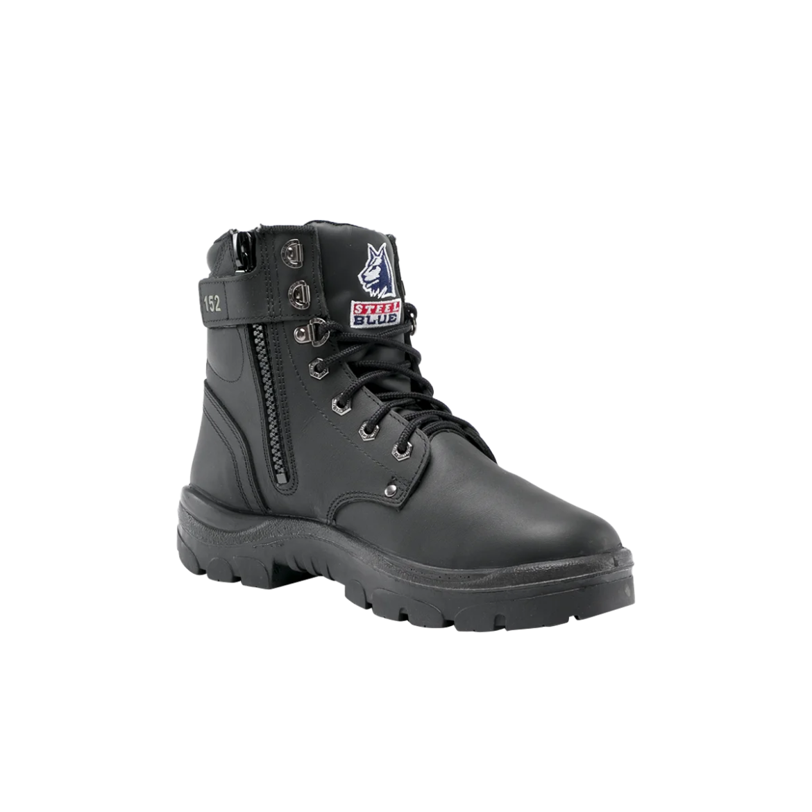 Picture of Steel Blue Argyle Zip Lace up Boot TPU Sole