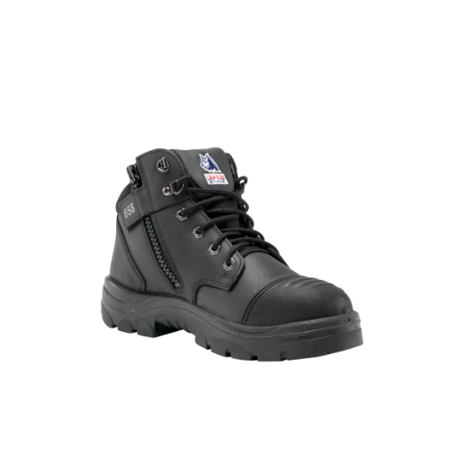 Picture of Steel Blue Parkes Zip Side Lace up Boot with Scuff Cap