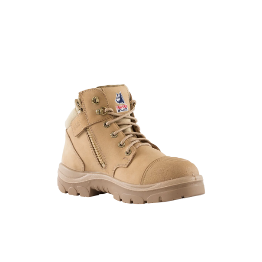 Picture of Steel Blue Parkes Zip Side Lace up Boot with Scuff Cap