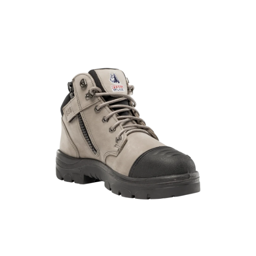 Picture of Steel Blue Parkes Zip Side Lace up Boot with Scuff Cap
