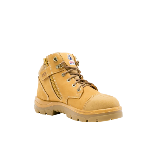 Picture of Steel Blue Parkes Zip Side Lace up Boot with Scuff Cap