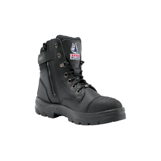 Picture of Steel Blue Southern Cross Lace Up Zip Side Boot with Scuff Cap