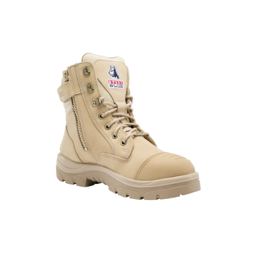 Picture of Steel Blue Southern Cross Lace Up Zip Side Boot with Scuff Cap