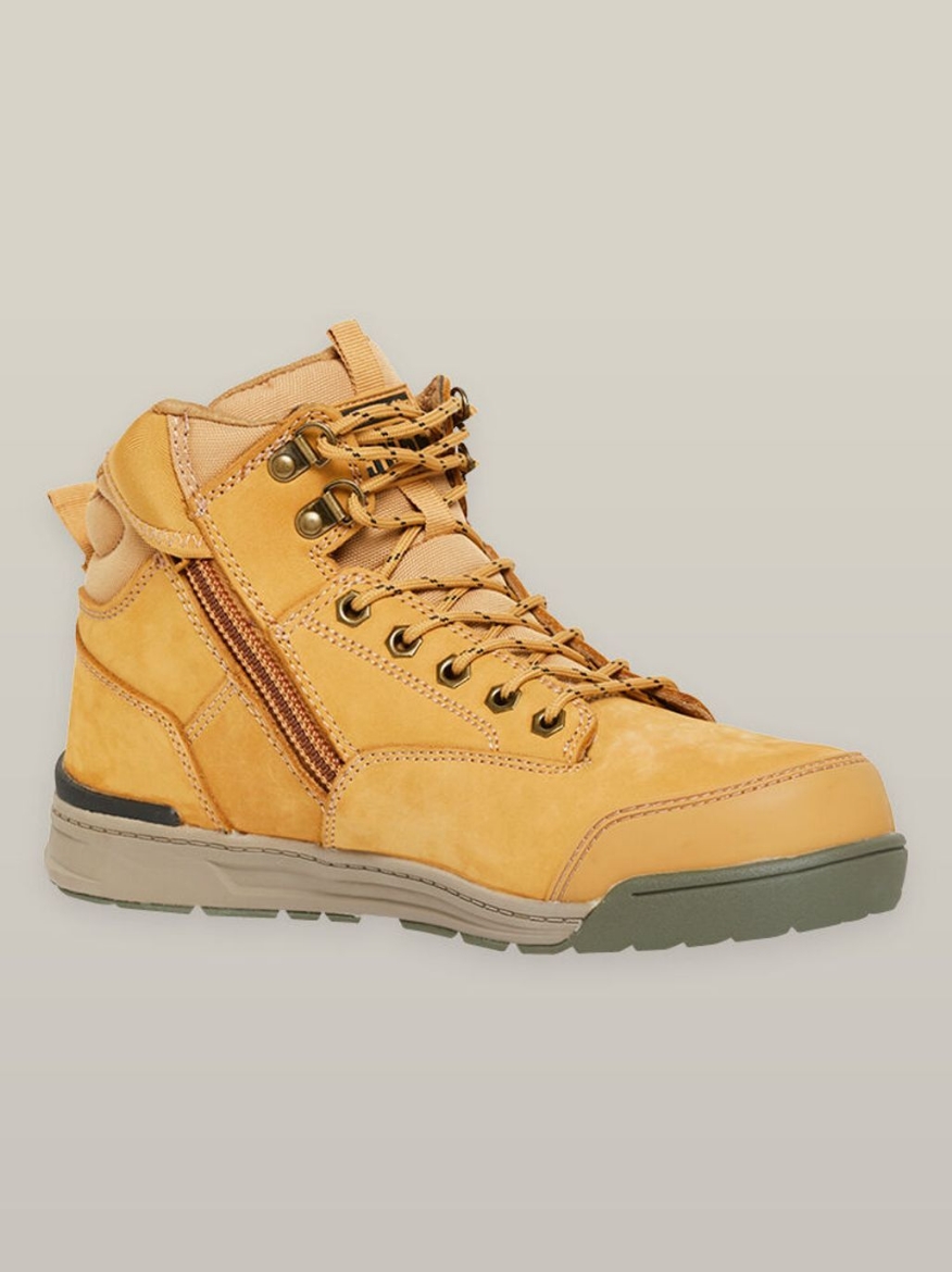 Picture of Hard Yakka 3056 Lace Up Zip Sided Boot Wheat