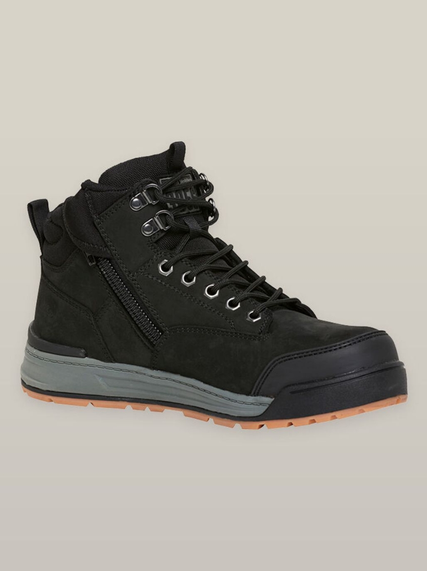 Picture of Hard Yakka 3056 Lace Up Zip Sided Boot Black